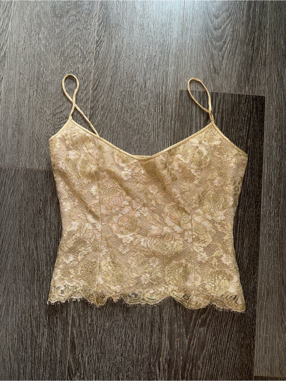 J. Crew Gold Lace Camisole Top